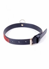 Obroża z czerwonymi kryształkami Fetish Boss Series - 2 cm